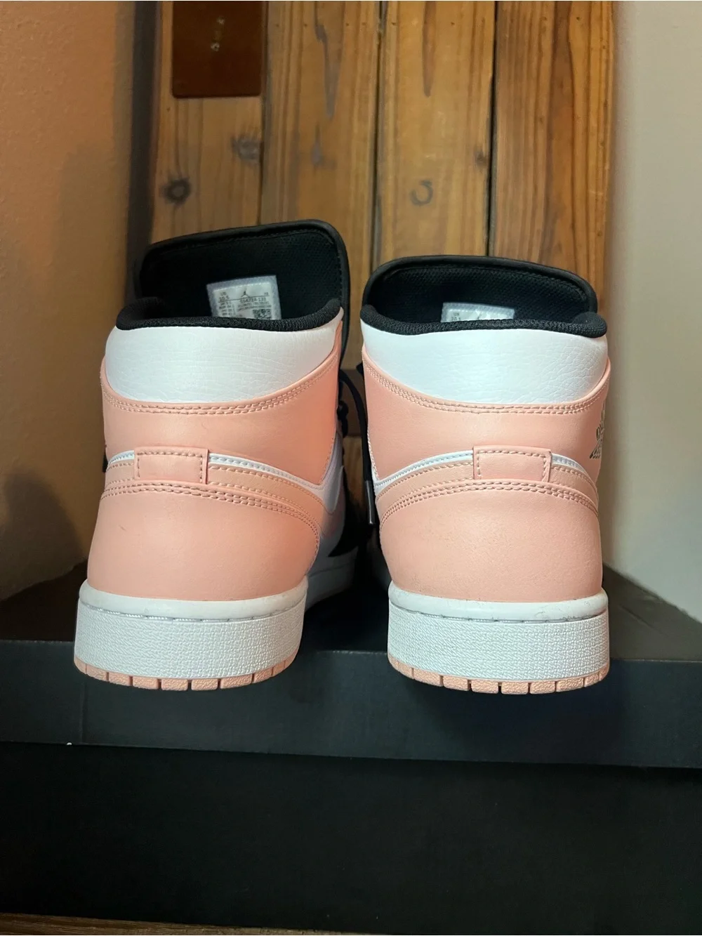 Nike Air Jordan 1 Mid Sneakers - Pink/Black/White